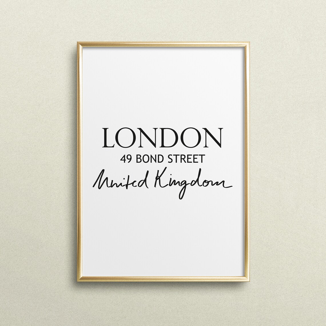 London 49 Bond Street United Kingdom Typography Travel City Poster