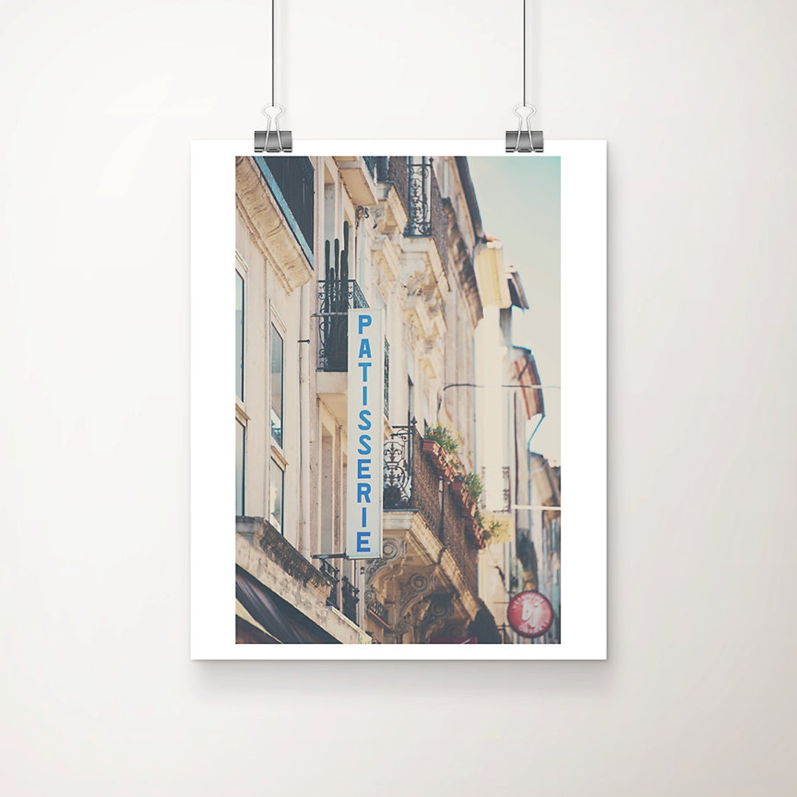 French Patisserie Vertical Sign Historic Street Photo Poster