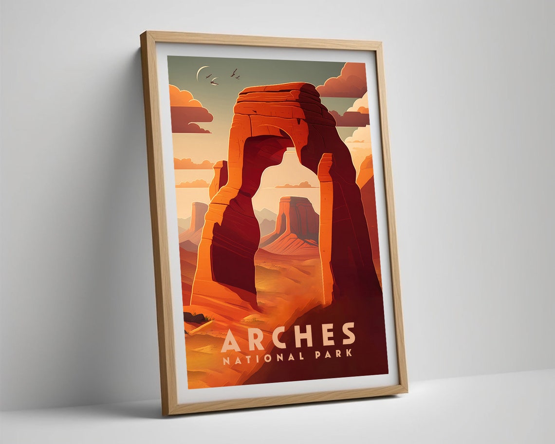 Arches National Park Utah Delicate Arch Desert Vintage Poster - Image 5