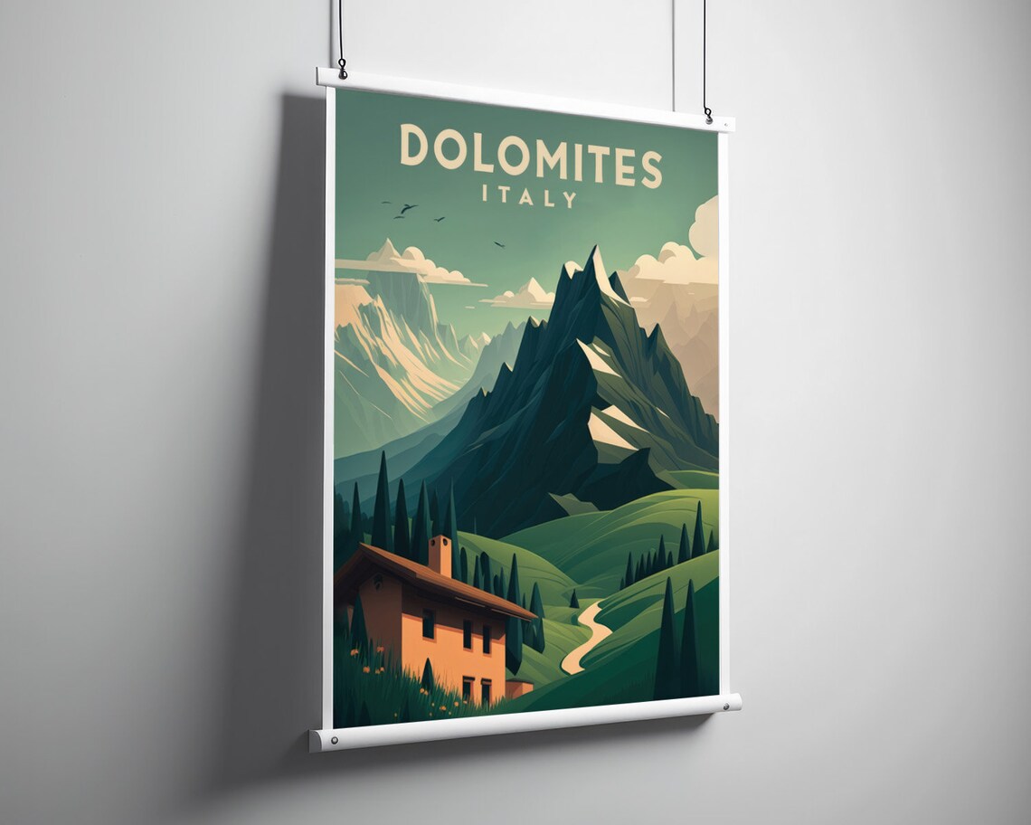 Dolomites Italy Travel Poster, Watercolor Decor - Image 3