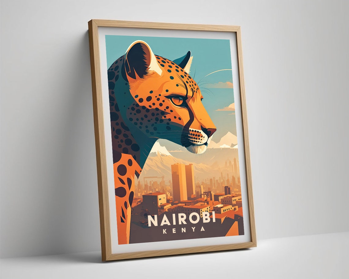 Nairobi Kenya Travel Poster Nairobi Kenya Wall Art Print Nairobi Kenya Painting Illustration Nairobi Kenya Watercolor Home Decor - Image 5