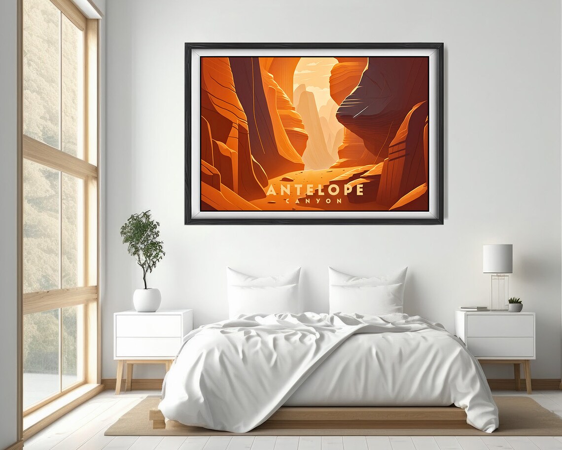 Antelope Canyon Arizona Slot Canyon Light Vintage Travel Poster - Image 4