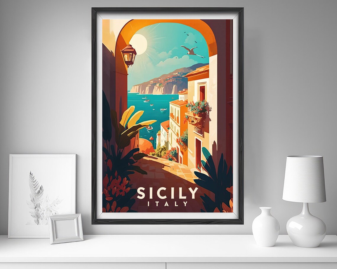 Sicily Travel Poster, Italy Art Print - Image 4