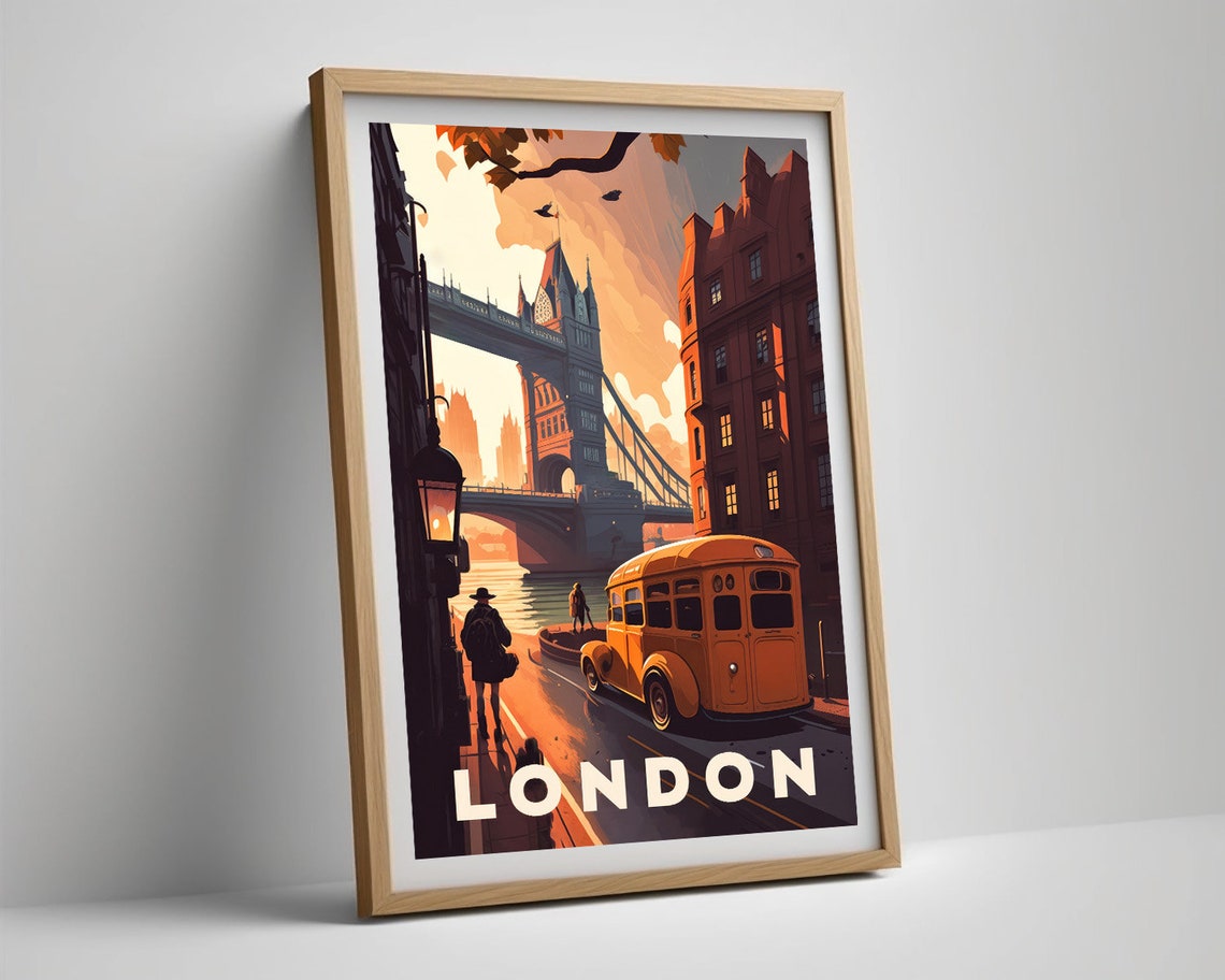 London Travel Poster London Print London Wall Art Print London England Poster London Painting Illustration London Watercolor Home Decor Art - Image 5