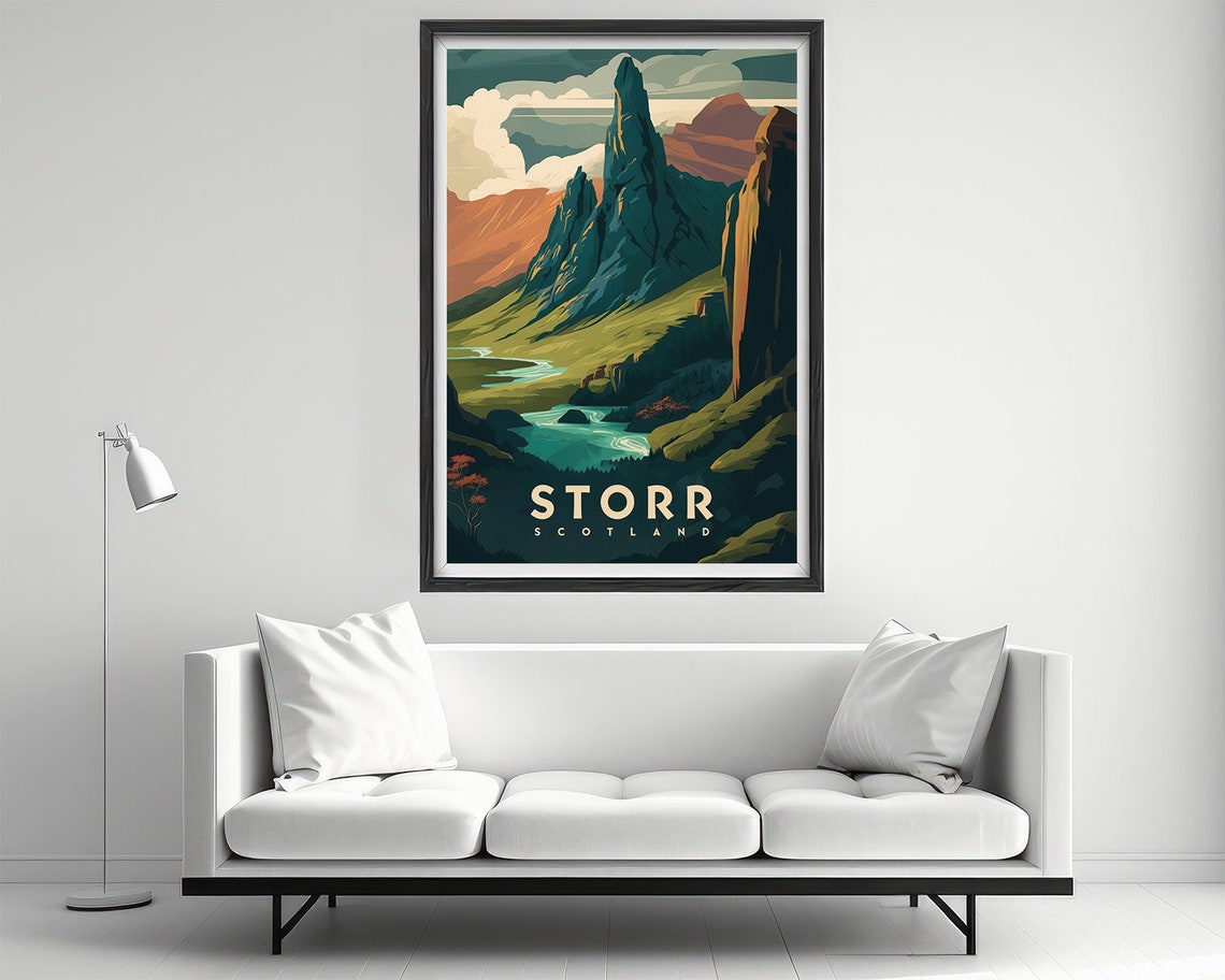 The Storr Scotland Isle Of Skye Dramatic Peaks Vintage Poster - Image 2