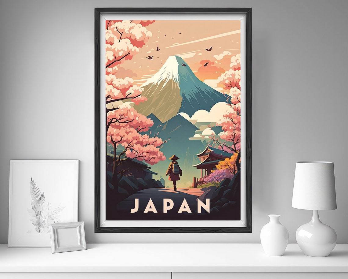 Japan Travel Poster Japan Wall Art Print Japan Print Japan Painting Japan Illustration Japan Travel Japan Watercolor Home Decor - Image 4