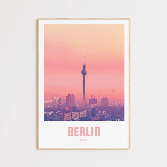Berlin Vintage Travel Poster, Retro City Print