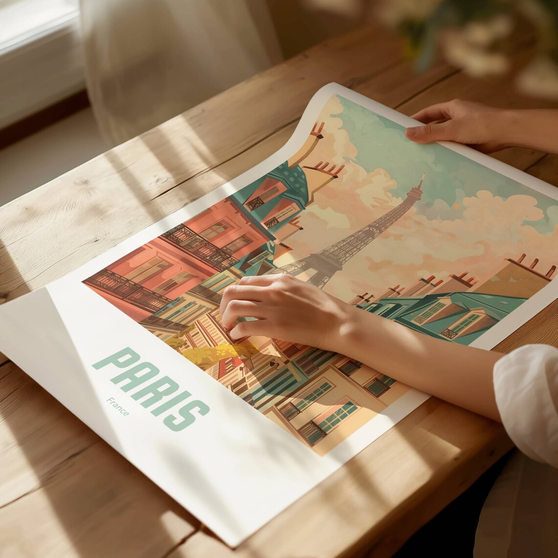 Paris Vintage Travel Poster, Retro Wall Art Print - Image 3