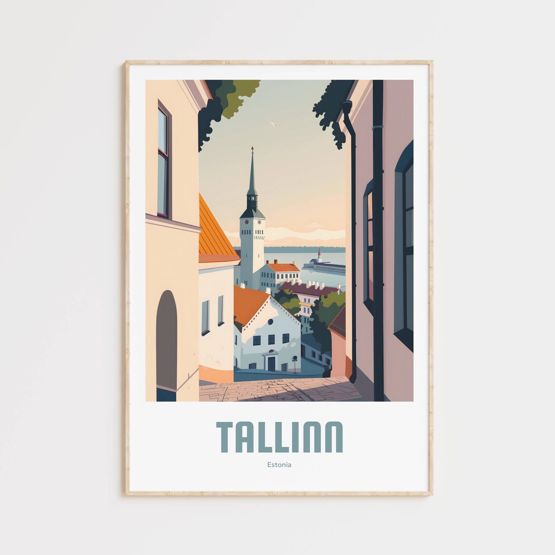 Tallinn Vintage Travel Poster, City Wall Art Print