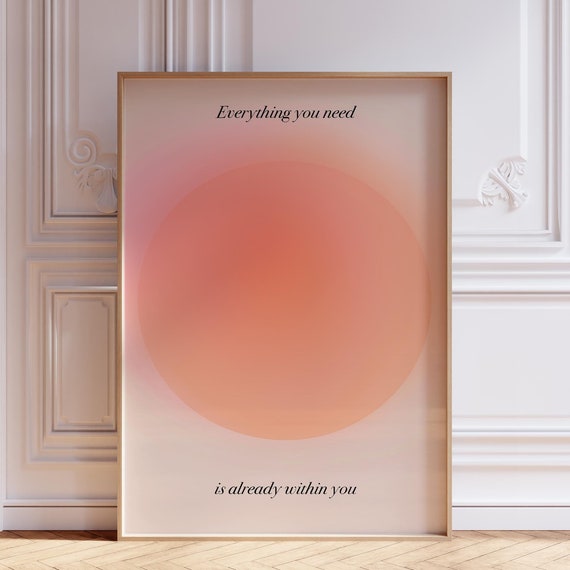 Aura Poster Pink Zen Wall Art Print Self Love Divine Buddha Angel Number Positive Affirmation