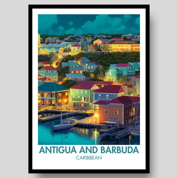 Antigua And Barbuda Poster Caribbean Wall Art
