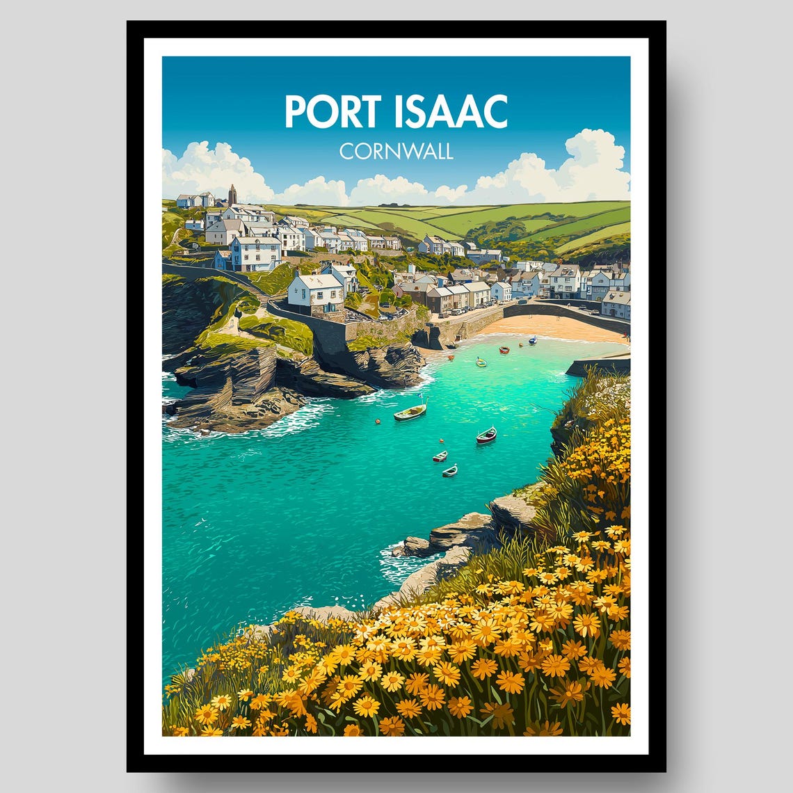 Port Isaac Cornwall Travel Poster