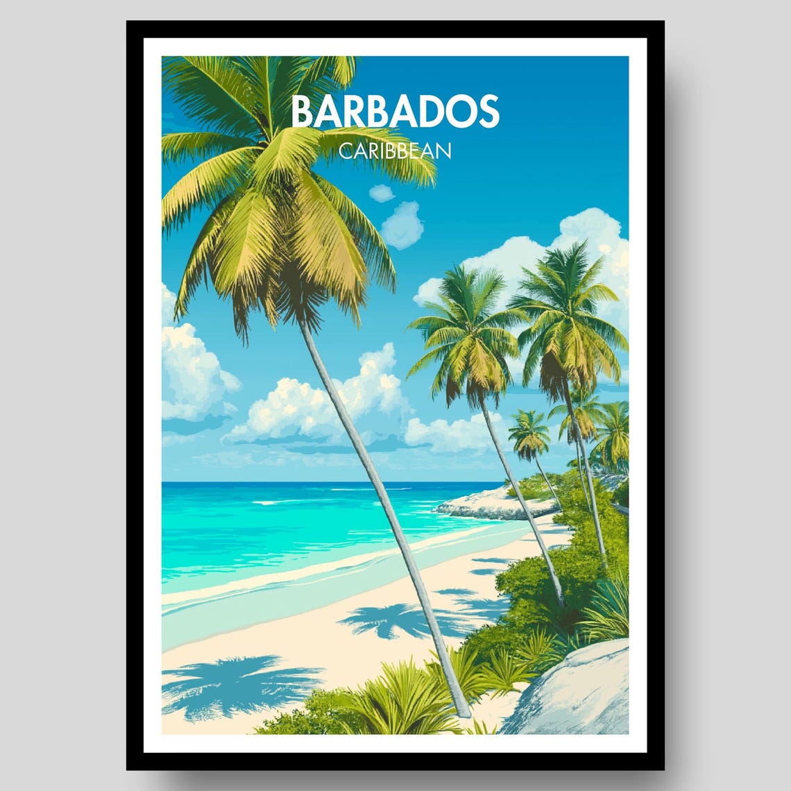 Barbados Poster, Caribbean Wall Art Gift Print