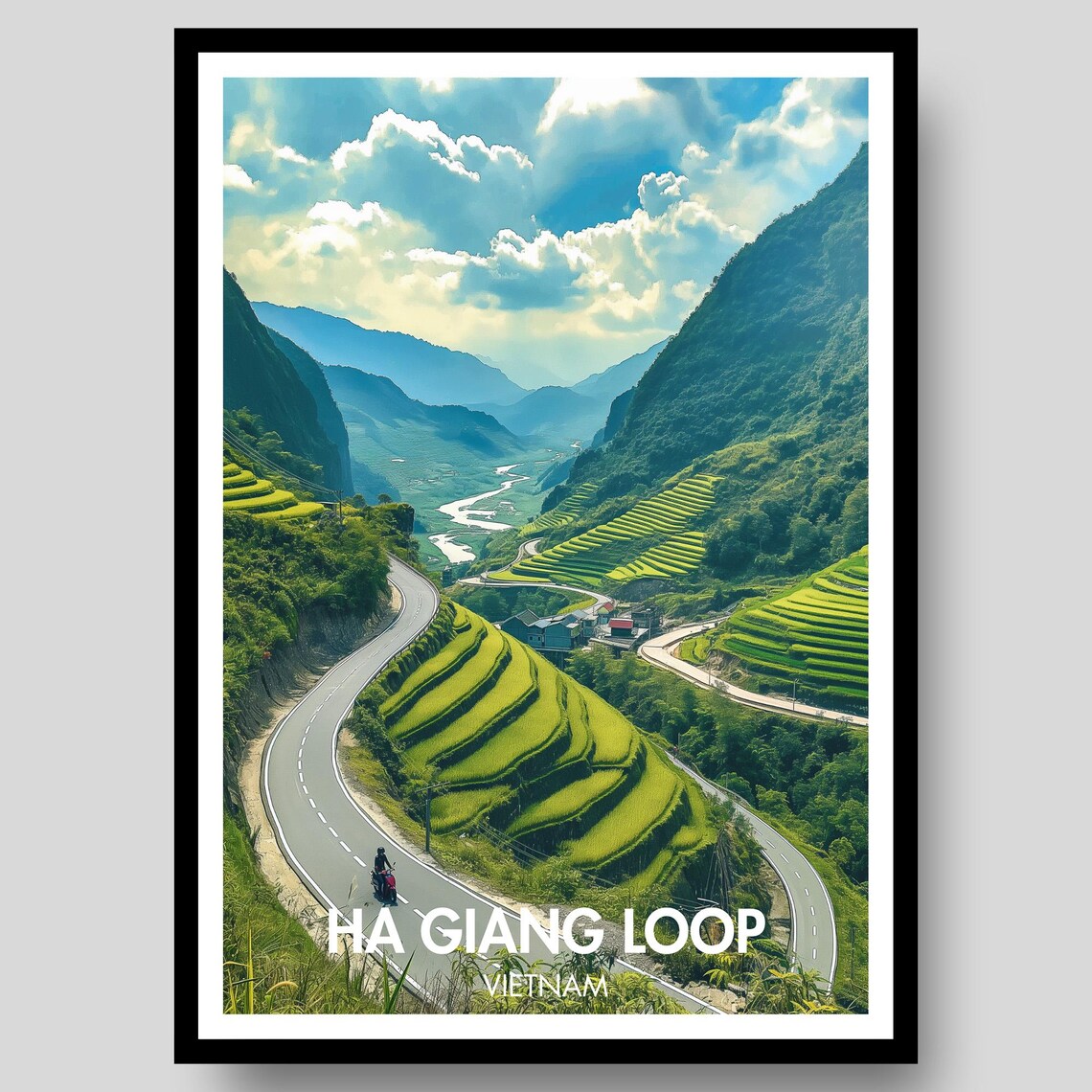Ha Giang Loop Travel Poster, Vietnam Wall Art