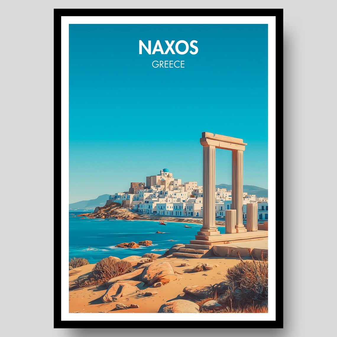 Naxos Poster Greece Travel Poster, Greek Islands