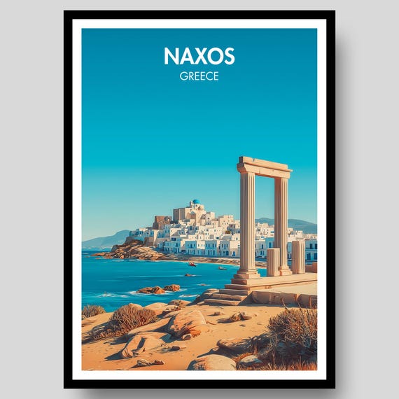 Naxos Poster Greece Travel Poster, Greek Islands