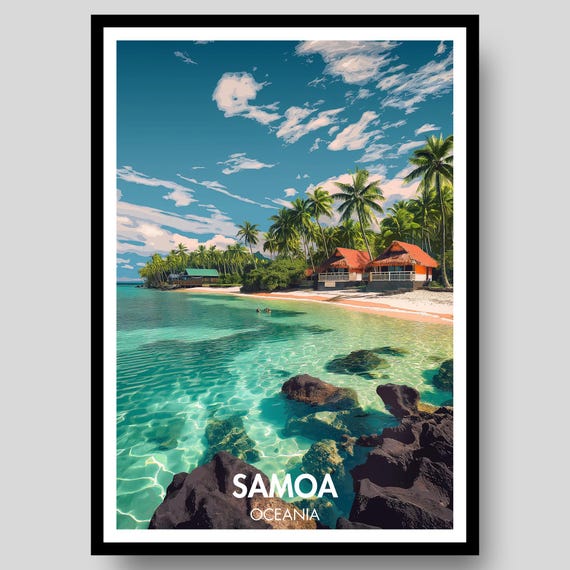 Samoa Poster Samoan Wall Art Print Polynesia
