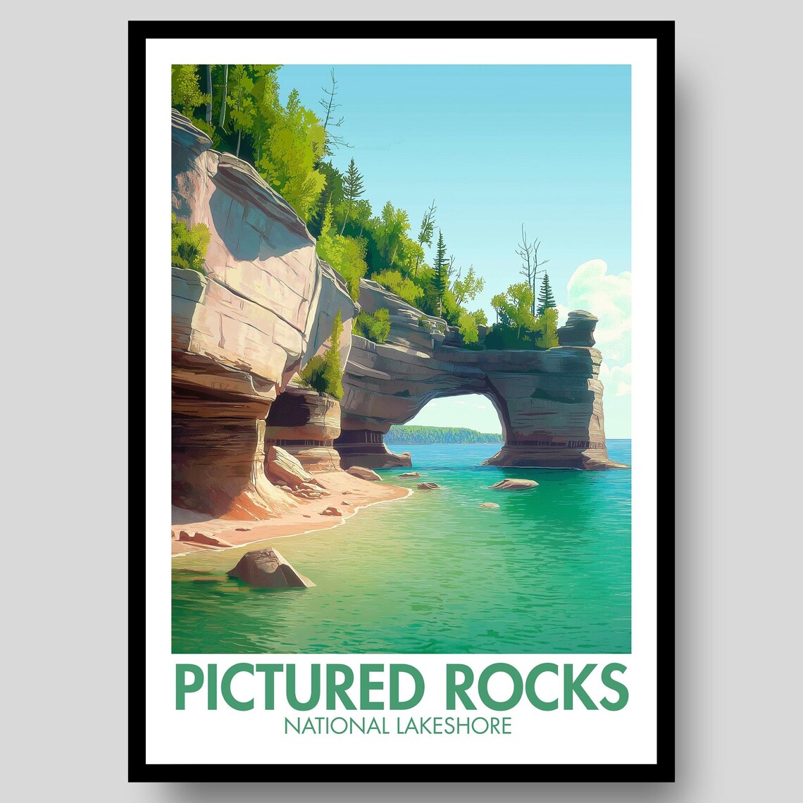 Pictured Rocks National Lakeshore Travel Poster