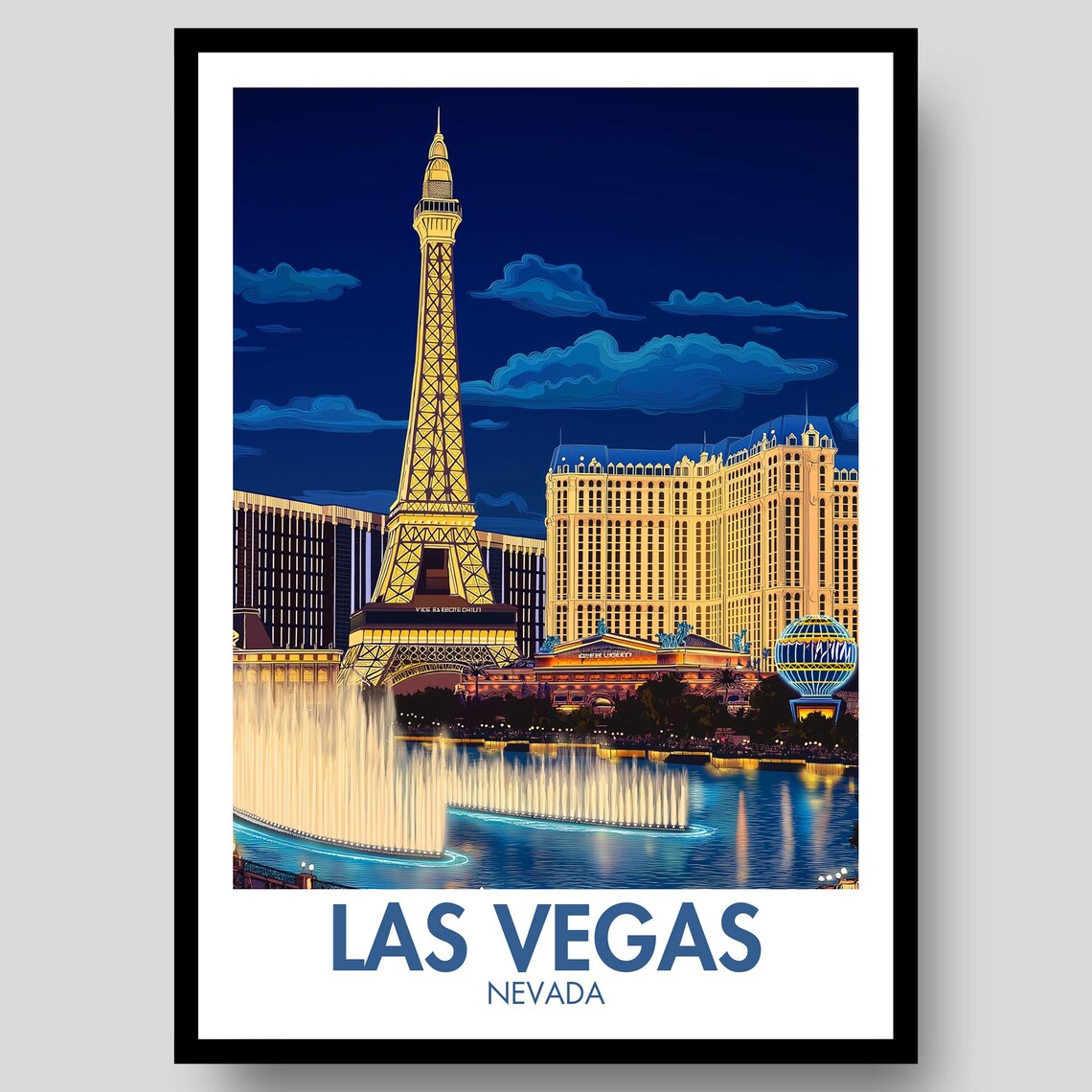 Las Vegas Poster Print, Nevada Strip Travel Art