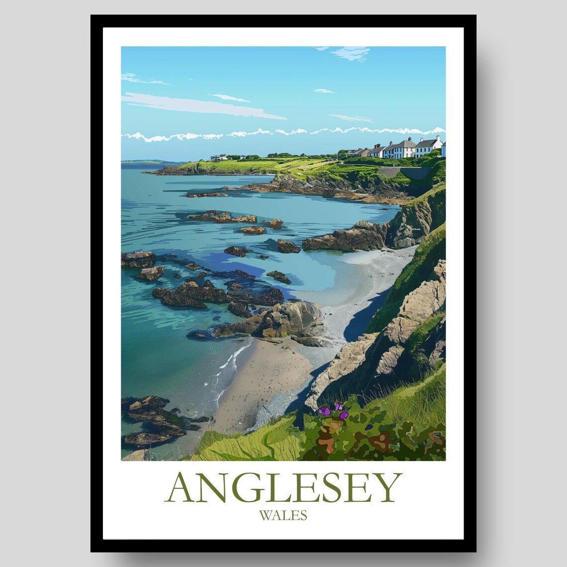 Anglesey Travel Poster, Welsh Wales Art Print