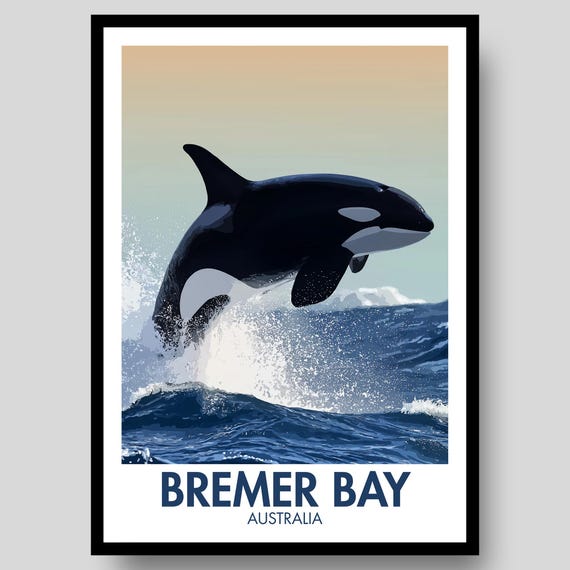 Bremer Bay Poster Western Australia Perth Orca Australian Wall Art Print
