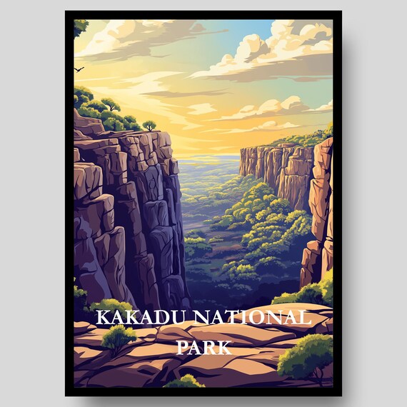 Kakadu National Park Australia Sandstone Cliffs Gorge Travel Poster