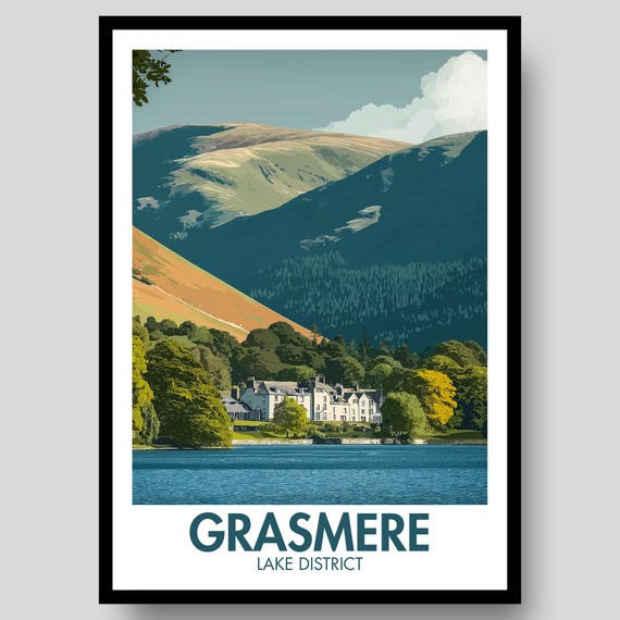 Grasmere Poster Lake District Print Art Wall Cumbria