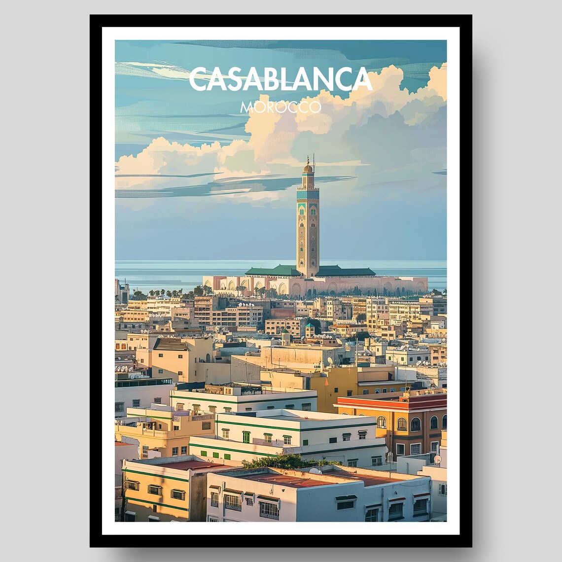 Casablanca Poster, Morocco Wall Art Print