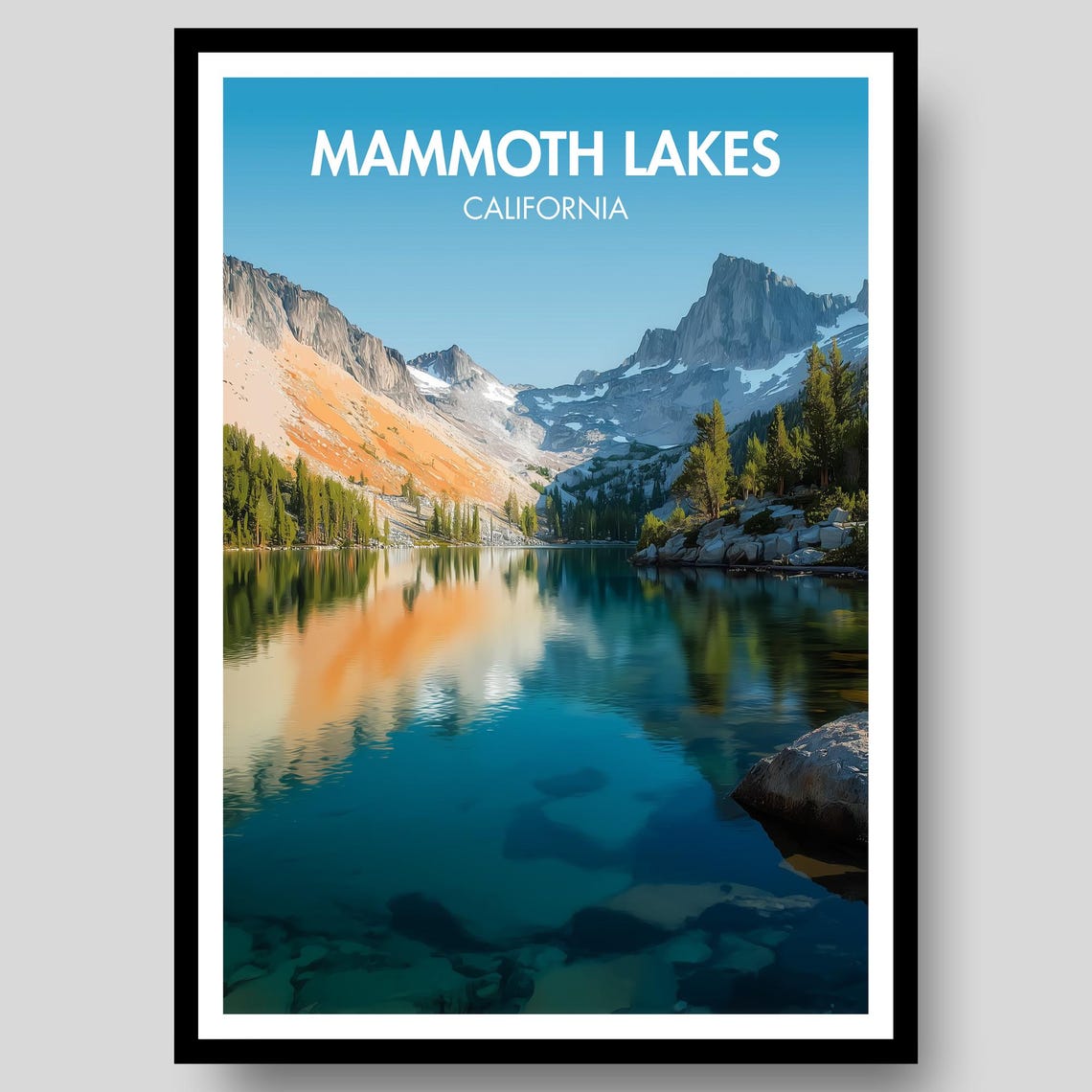 Mammoth Lakes California Alpine Lake Mountain Reflection Poster