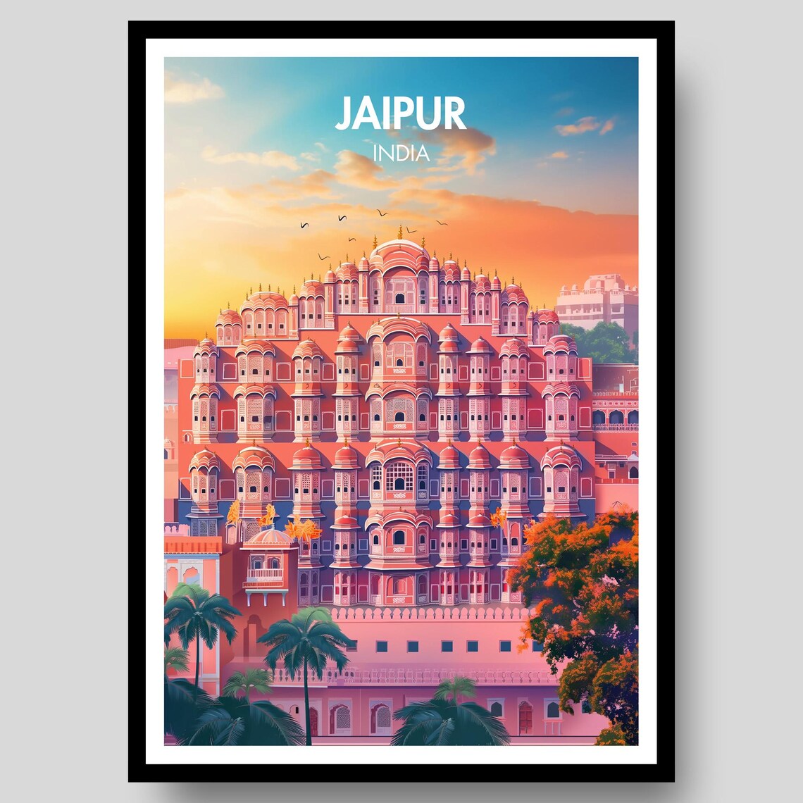 Jaipur Poster, India Travel Poster