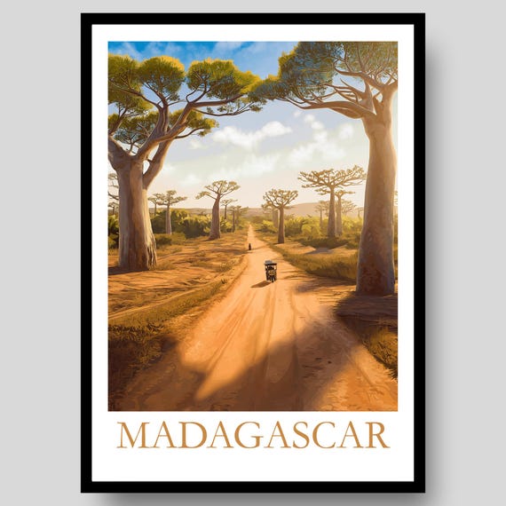 Madagascar Poster African Print Travel Art Gifts Safari