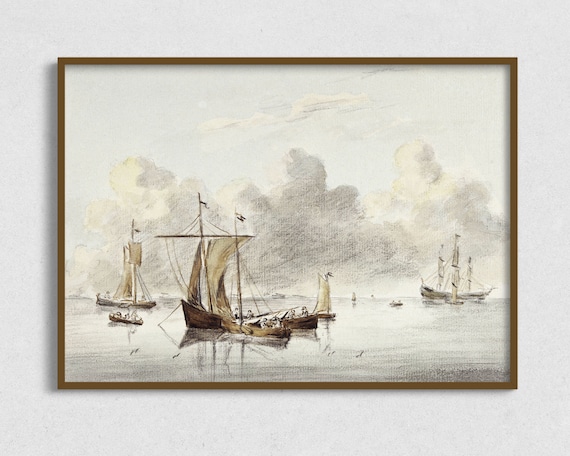 Vintage Nautical Sailing Ship Art Print