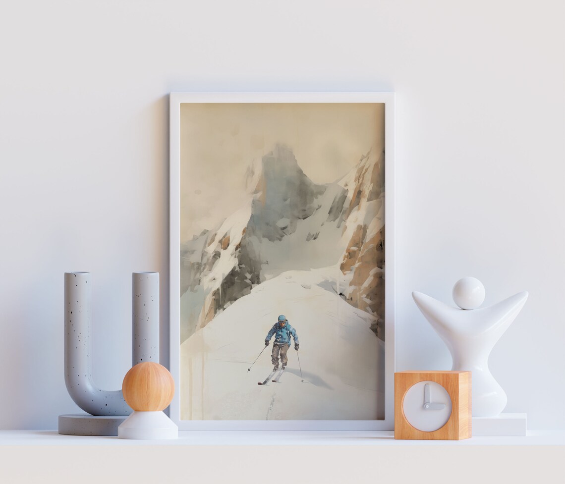 Vintage Ski Lodge Poster, Retro Winter Travel Poster - Image 2