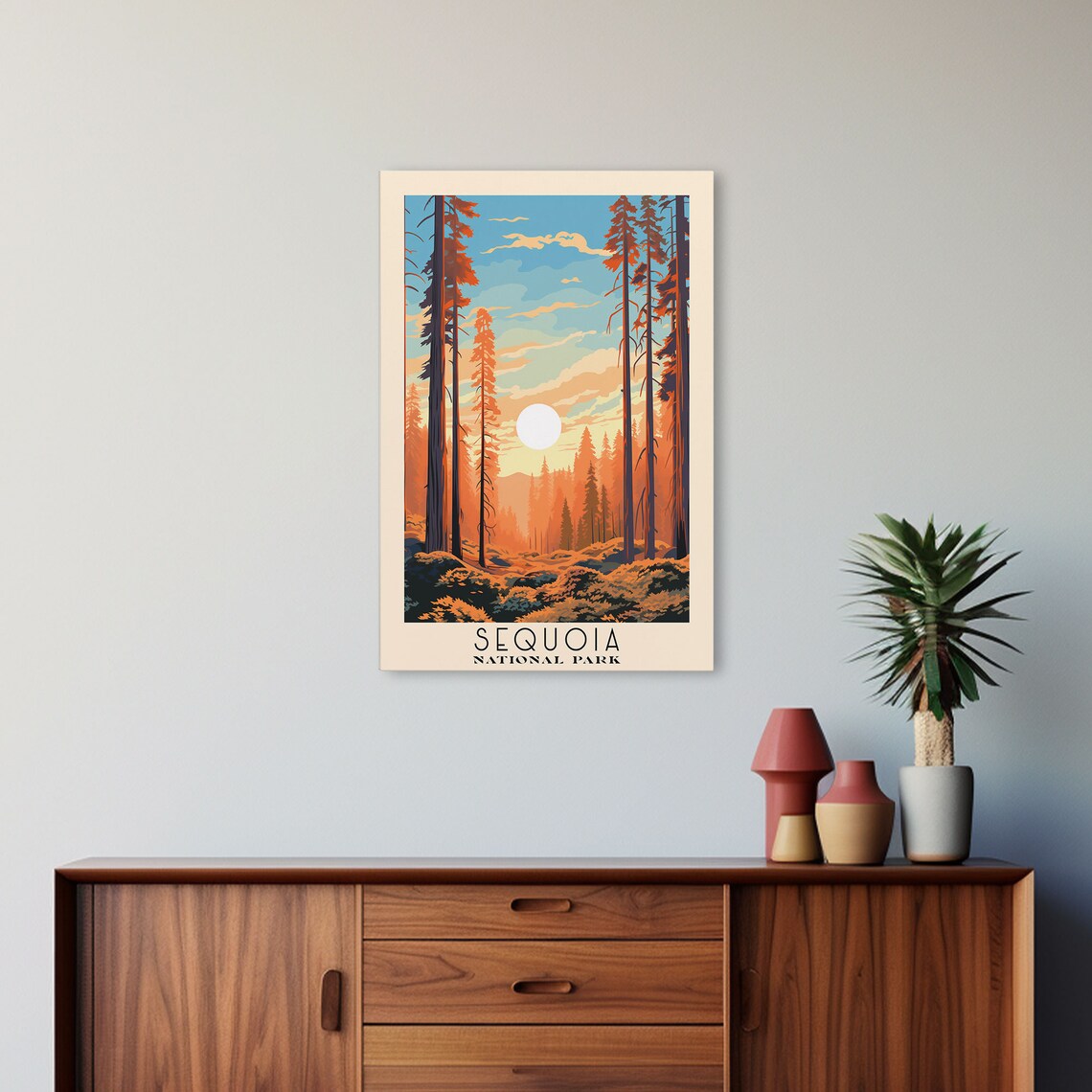 Sequoia National Park Towering Redwoods Sunset Travel Poster - Image 3