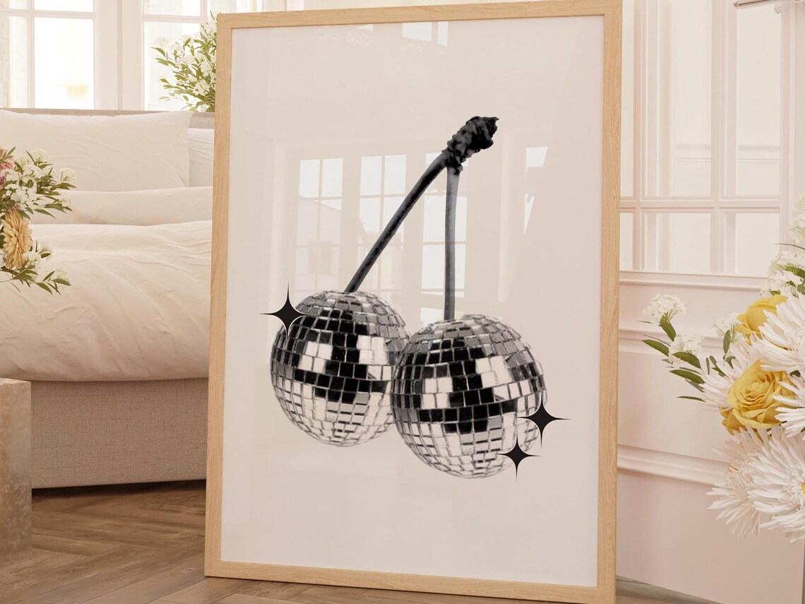 Cherry Disco Ball, Y2K Maximalist Room Decor