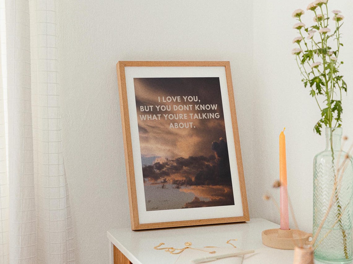 Wes Anderson Art Print Poster Moonlight Kingdom Movie Wall Art Wes Anderson Quote I Love You But I Dont Know What Youre Saying Wall Art - Image 2