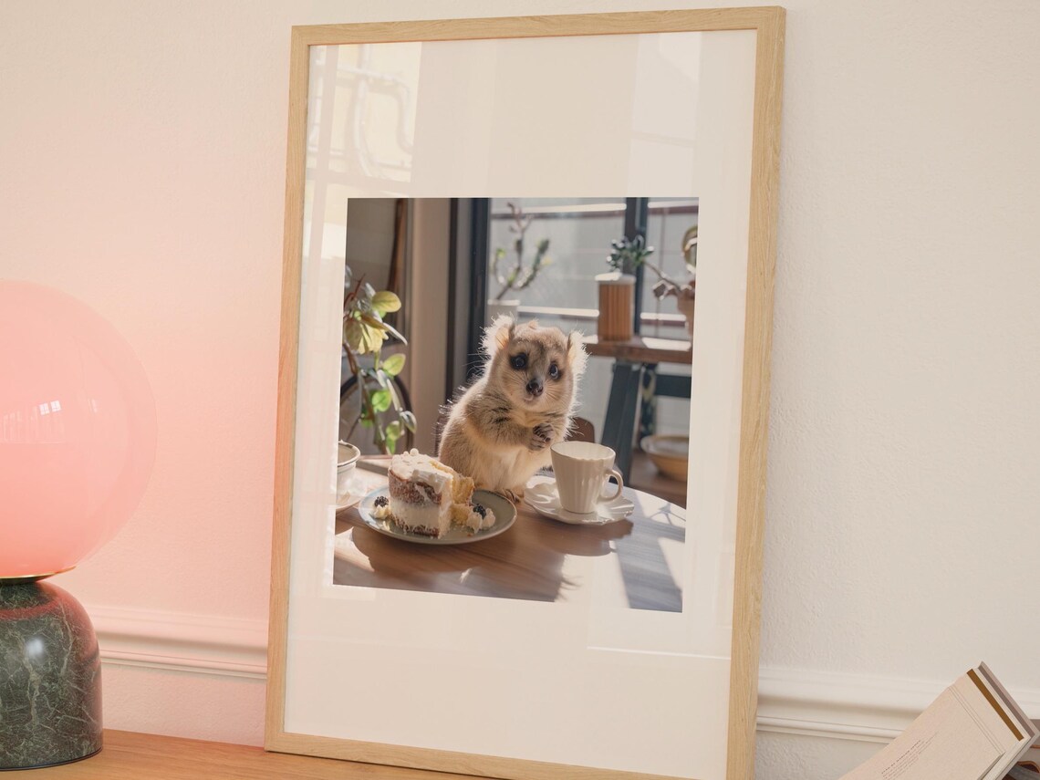 Coffee Lover Cute Kitchen Comedy Animal Poster