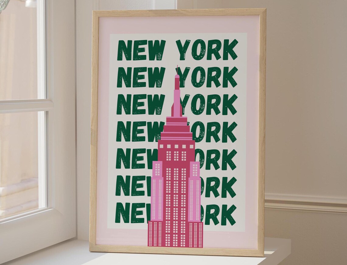 New York City Travel Poster, Trendy Dorm Decor