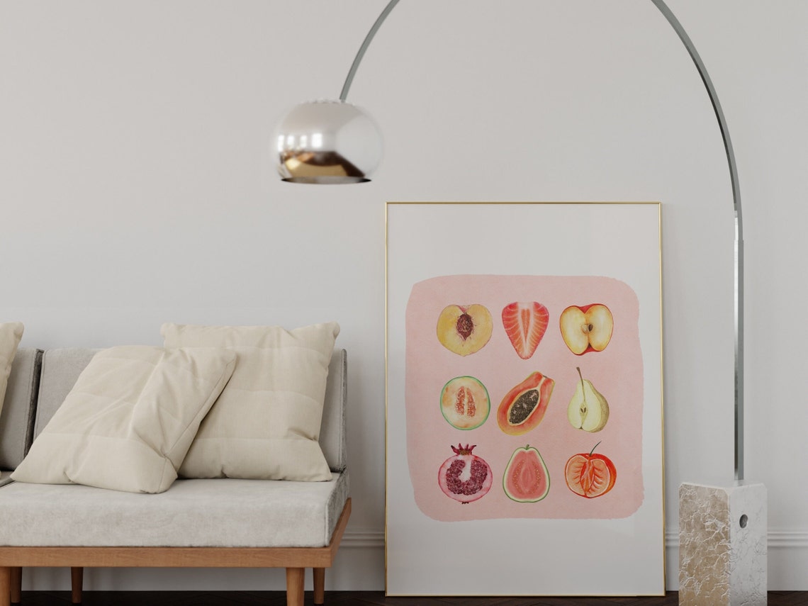 Sliced Feminine Fruit Art Print Fruity Sliced Vintage Poster Empowerment Print Body Positivity Woman Body Kitchen Wall Art Bathroom Wall Art - Image 3