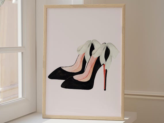 Fashion Shoe Art, Coquette Bow High Heel Poster