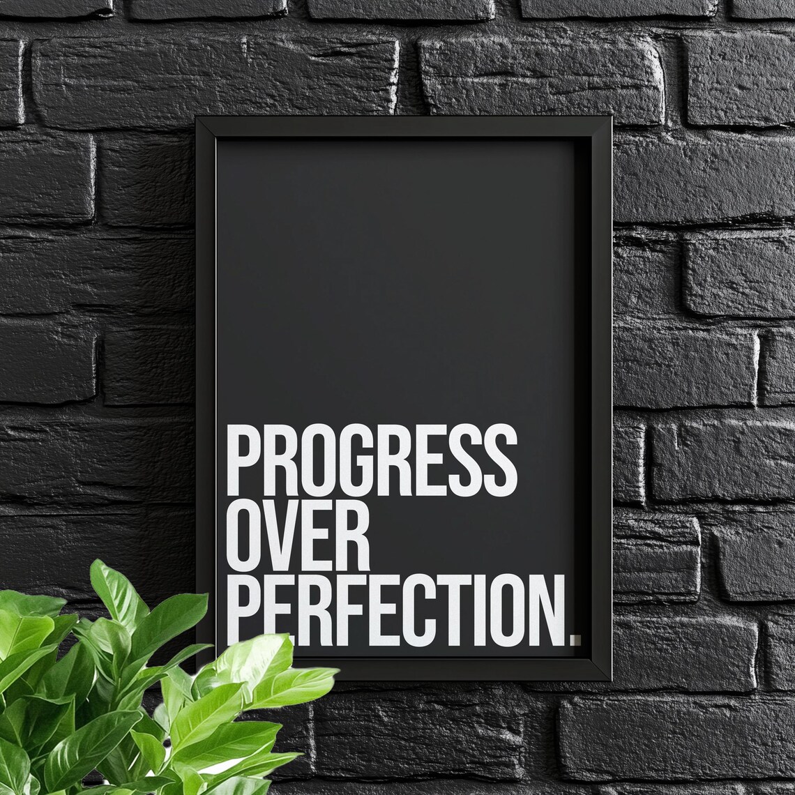 Progress Over Perfection Motivational Poster Print