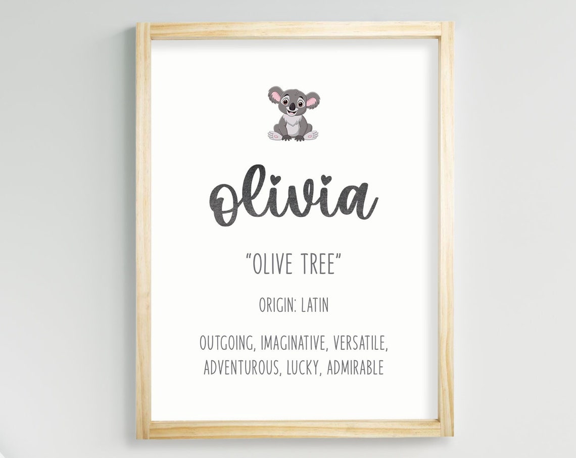 Personalized Olivia Name Meaning Olive Tree Latin Baby Poster