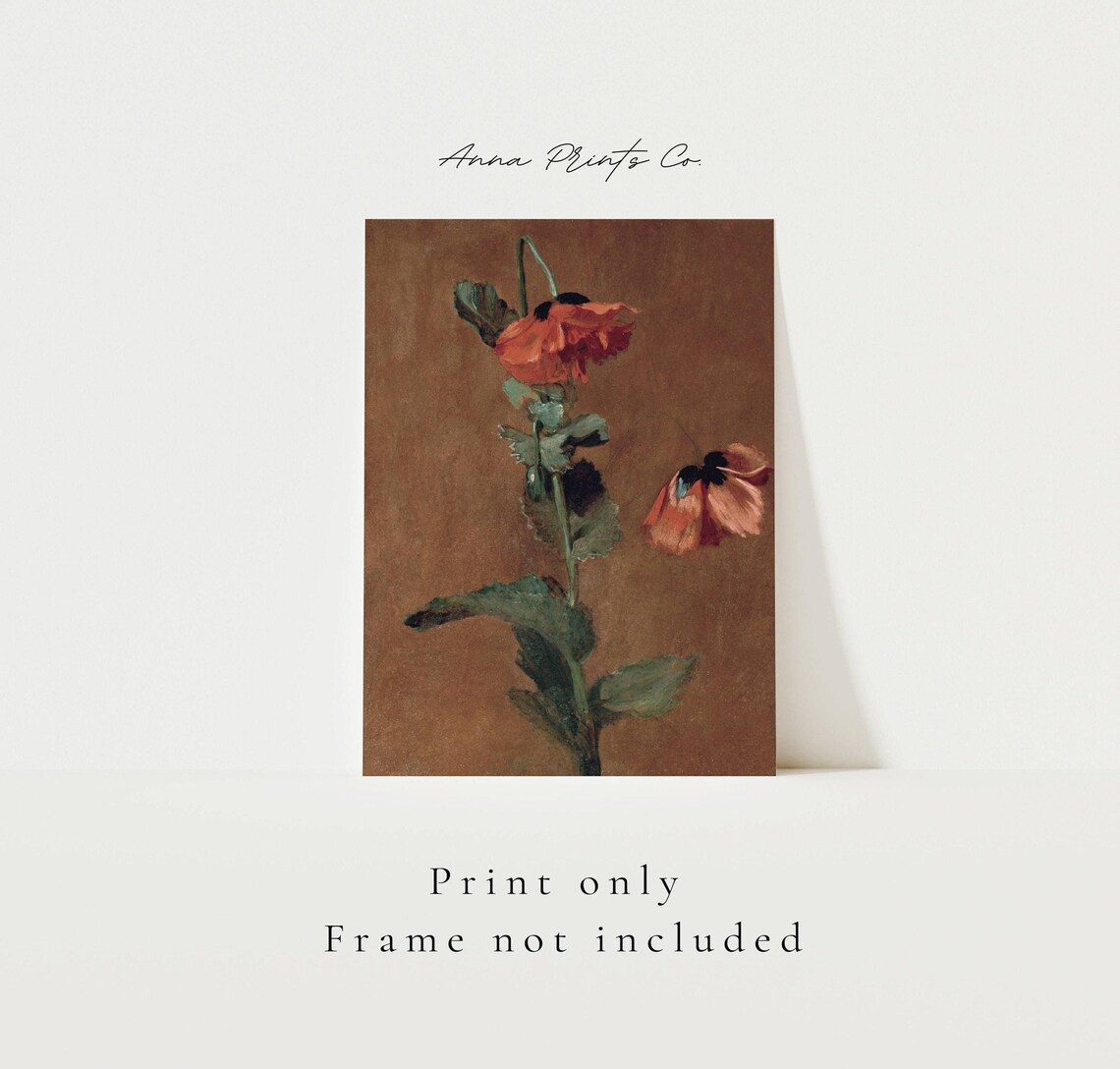 Poppy Flower Painting, Cottage Farmhouse Art Print - Image 3