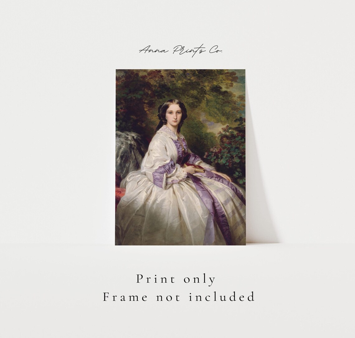 Antique Countess Portrait Painting, Vintage Art Print - Image 3