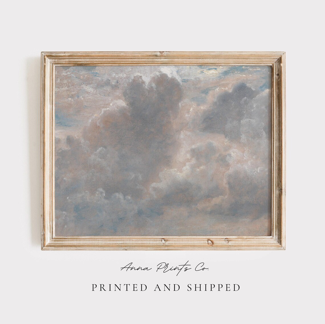 Vintage Cloud Study Sunset Sky Artwork Poster Print