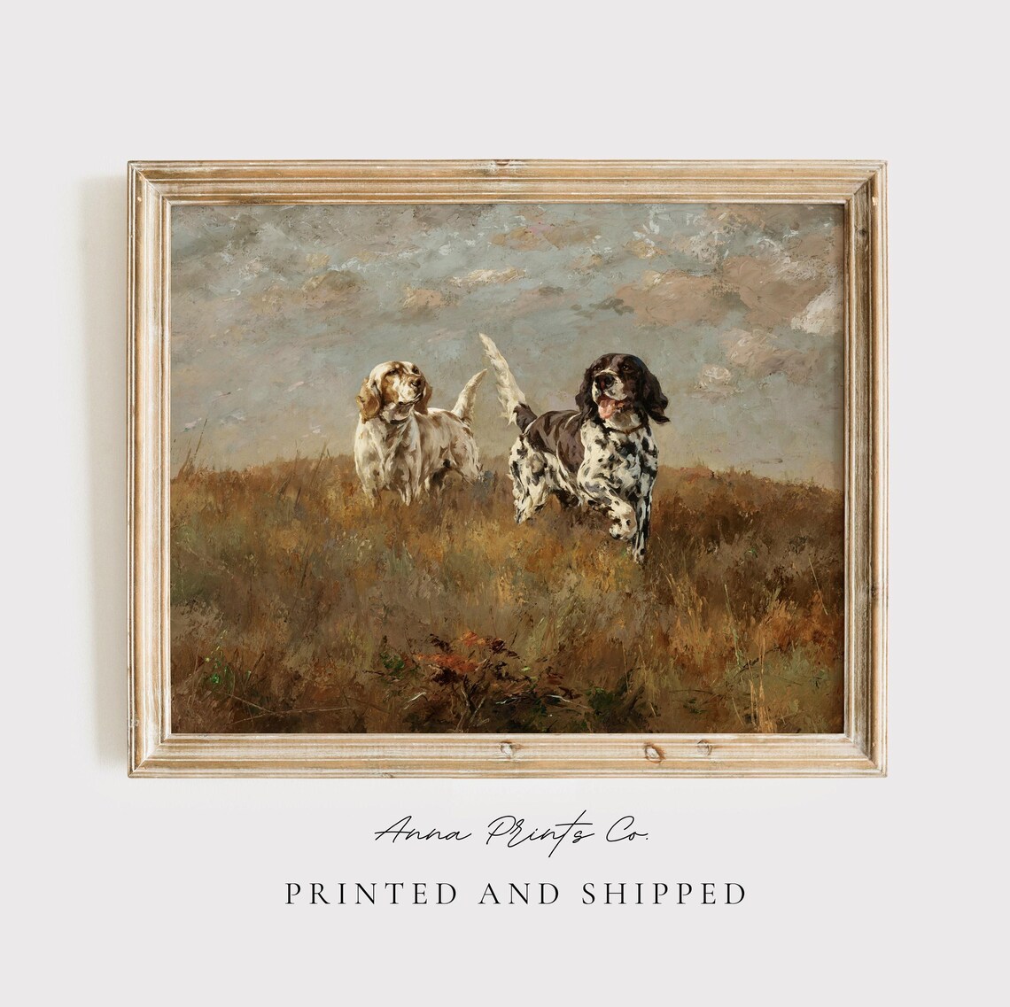 Setters On The Hunt, Vintage Dog Artwork Print
