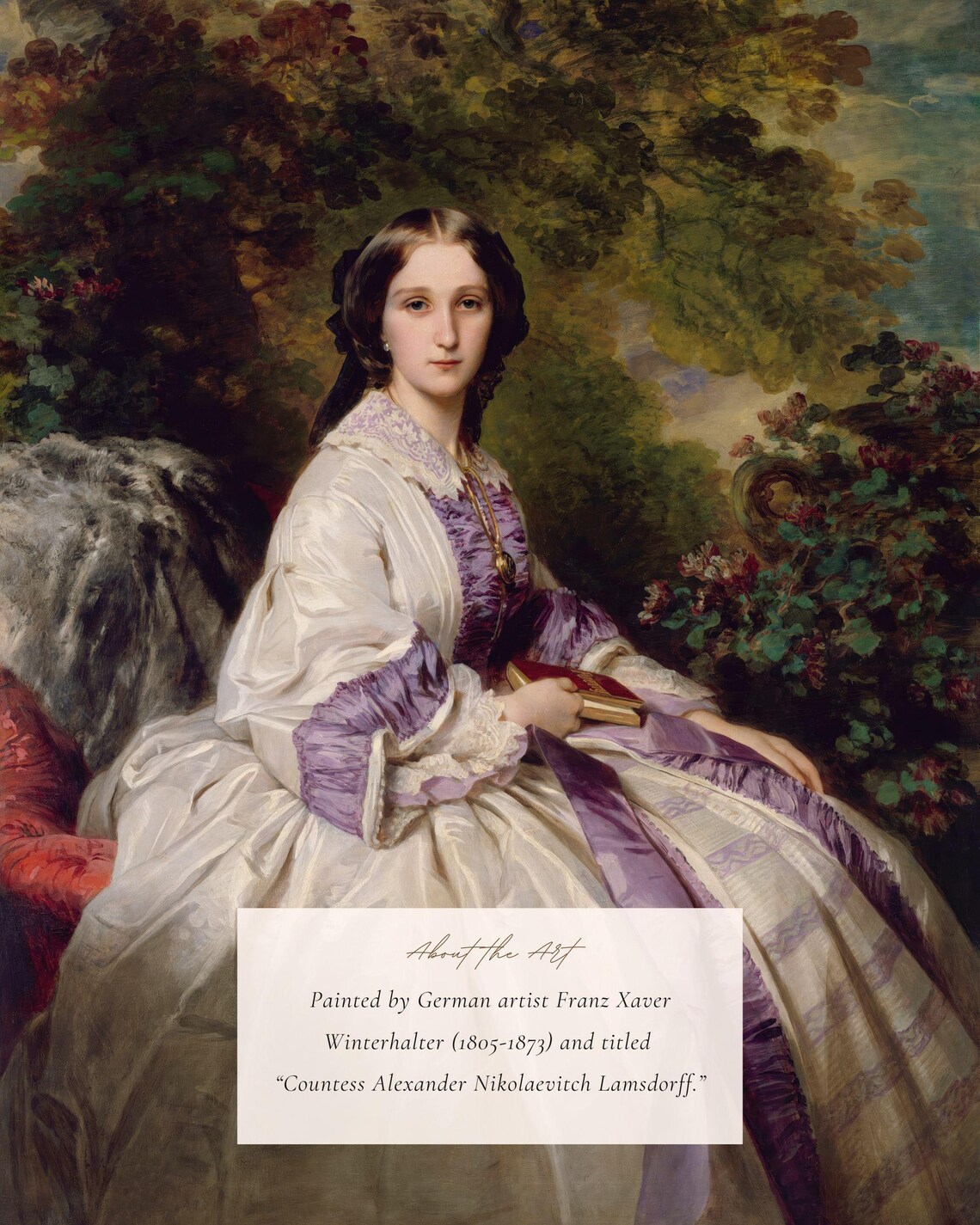 Antique Countess Portrait Painting, Vintage Art Print - Image 2