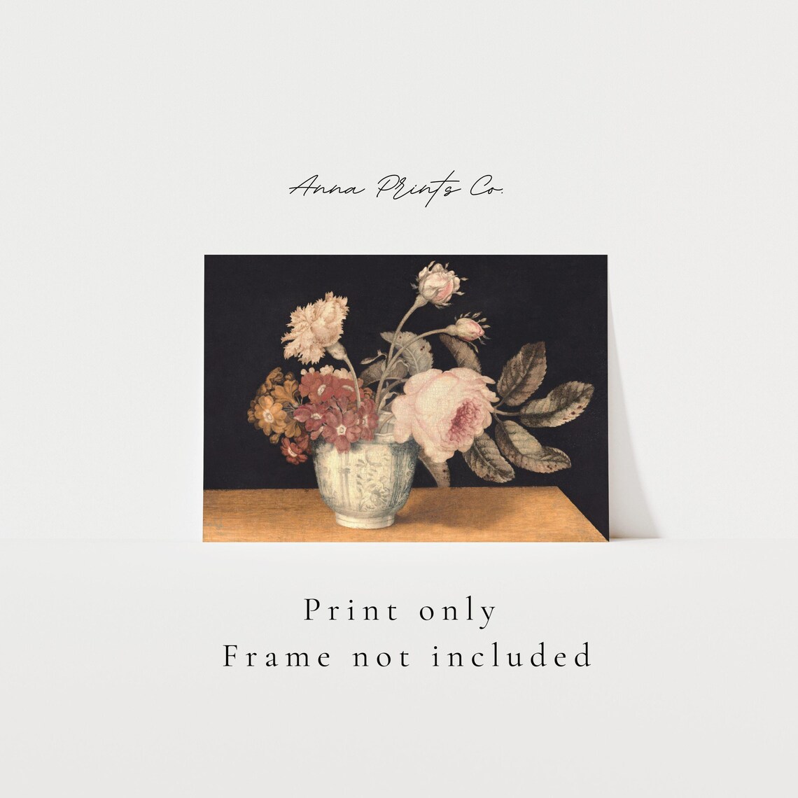 Antique Still Life With Flowers, Farmhouse Art Print - Image 3