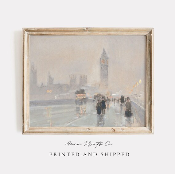 Big Ben Vintage London Cityscape Art Print