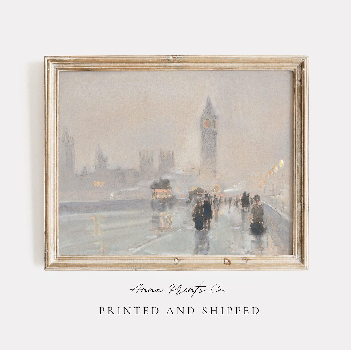 Big Ben Vintage London Cityscape Art Print